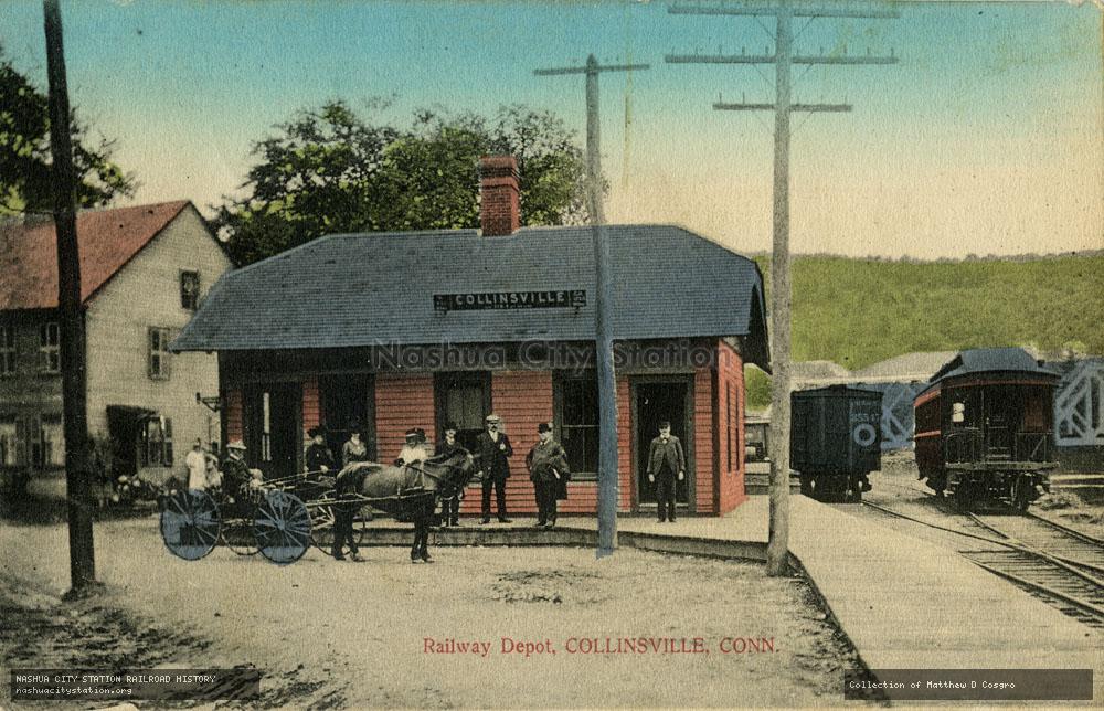 Postcard: Railway Depot, Collinsville, Connecticut